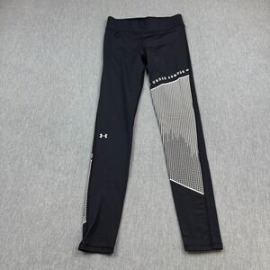 Under Armour Leggings Womens Small Black ColdGear‎ Armour Block Graphic Yoga